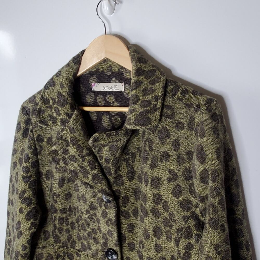 True Grit Dry Goods Animal Print longline soft coat  Size Large Great condition - Picture 13 of 13
